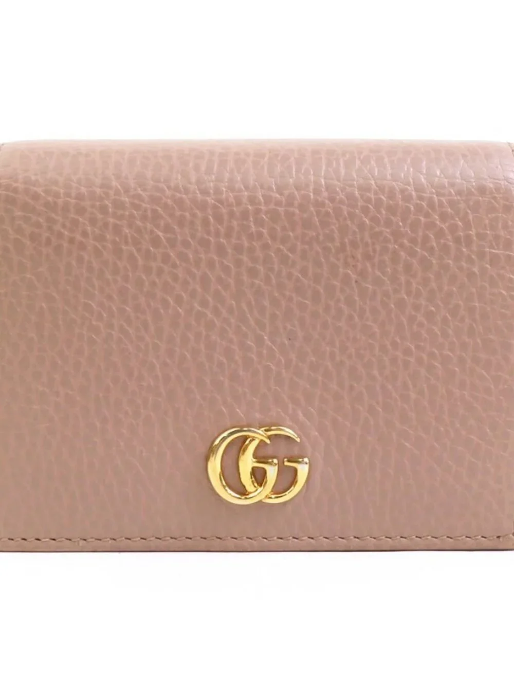 GUCCI GG Marmont Bifold Wallet Beige Leather - - Picture 2 of 9